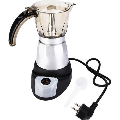 Aqxreight Elektrische Moka-kanne Mit Großem Fassungsvermögen, Espressomaschine, Kaffeekanne, Sichere Und Robuste Aluminiumlegierung, Einfacher Und Komfortabler Griff, Eu-stecker, 150 Ml (300 Ml)