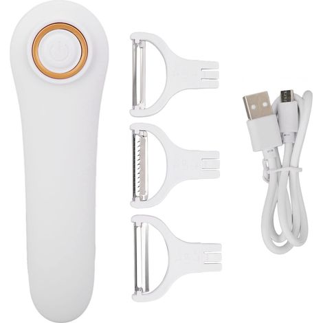 Elektrischer Kartoffelschäler, 3-teilig, Tragbarer Usb-spargelschäler, Wiederaufladbarer Obst- Und Gemüseschäler Mit 3 Schneidköpfen Für Den Hausgebrauch