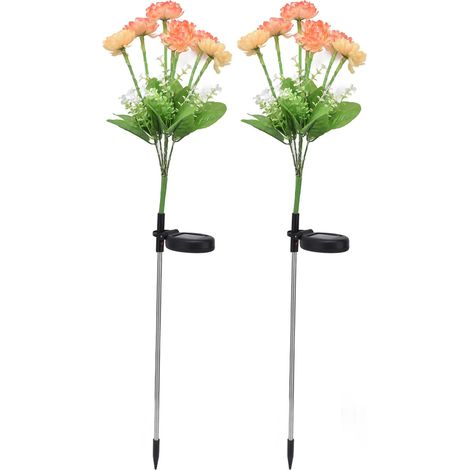 Blumenpollerleuchte, Solarbetriebene Blumenleuchte, Ip44 Wasserdicht, Schneefest, Lotus Waim Weiße Kunststoff-gartenleuchte