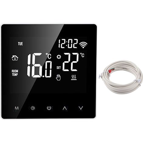 Me81h Intelligenter Wlan-lcd-thermostat Für Warmwasser, Fußbodenheizung Und Elektrische Wandheizkessel. Kompatibel Mit Tuya Ac230v. Weißer Hintergrund Und Weiße Tasten. 16 A