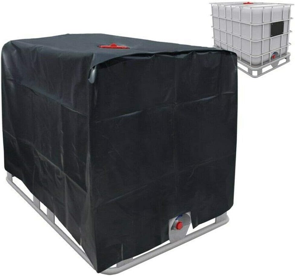 Schutzhülle Für 1000-liter-ibc-container – Wasserdichtes 210d-oxford-gewebe – Maße: 120 X 100 X 116 Cm – Uv- Und Algenbeständig (schwarz) – Maxi