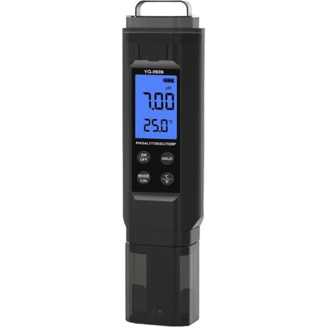 5-in-1 Digitales Wasserqualitätsmessgerät Zur Bestimmung Von Salzgehalt, Ph-wert, Temperatur, Elektrischer Leitfähigkeit Und Tds Für Trinkwasser, Aquarien, Hydrokulturen Und Schwimmbäder