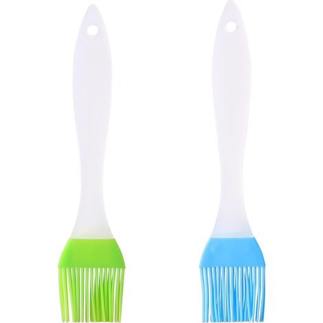 Set Mit 2 Hitzebeständigen Silikonpinseln Zum Backen Und Kochen – Blaue Und Grüne Antihaftpinsel – Spülmaschinenfest