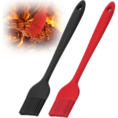 Set Mit 2 Bpa-freien Silikon-küchenpinseln, Antihaftbeschichtet Und Hitzebeständig, Zum Backen, Grillen Und Kochen.