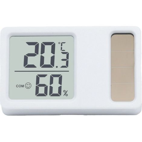 Solarbetriebenes Thermometer Und Hygrometer Für Den Heimgebrauch, Digitales Temperatur- Und Feuchtigkeitsmessgerät Mit Gut Lesbarem Display, Kompakter Raumklimamonitor Fürs Schlafzimmer