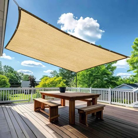 Schattiernetz Mit Ösen, 95 % Uv-schutz, Ideal Zum Schutz Von Pflanzen, Gewächshäusern, Scheunen Oder Hundezwingern, 2 X 3 M, Beige