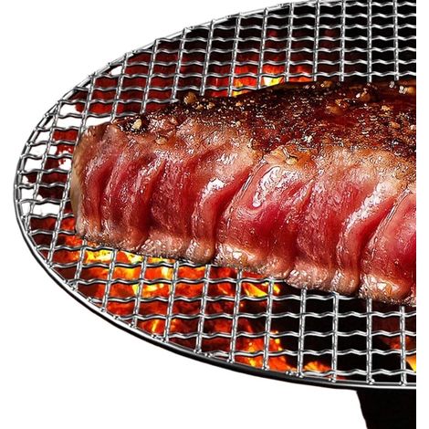 Runder Grillrost Aus Edelstahl 304, Metallgrill Für Camping, Picknicks, Grillabende, Küchenzubehör (27 Cm)