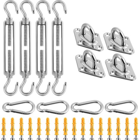 44-teiliges M5-edelstahl-kabelspanner-set, Befestigungsset Für Gartenmarkisen, Kabelspannhaken Und Haken, Verstellbare Mehrzweck-spannschraube Für Sonnenschirme, Wäscheständer Und Zelte