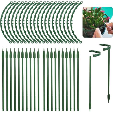 Set Mit 20 Kletterpflanzenstützen – 24 X 14 Cm, Runde, Grüne Stützen, Ideal Zum Anbinden Von Tomaten, Rosen Und Pfingstrosen. Fördert Das Wachstum Ihrer Pflanzen.