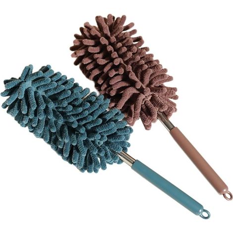 Set Mit 2 Kleinen Staubpinseln, Handpinseln, Ausziehbaren Staubwedeln, Mikrofaser-staubtüchern Für Zuhause, Büro Und Auto.