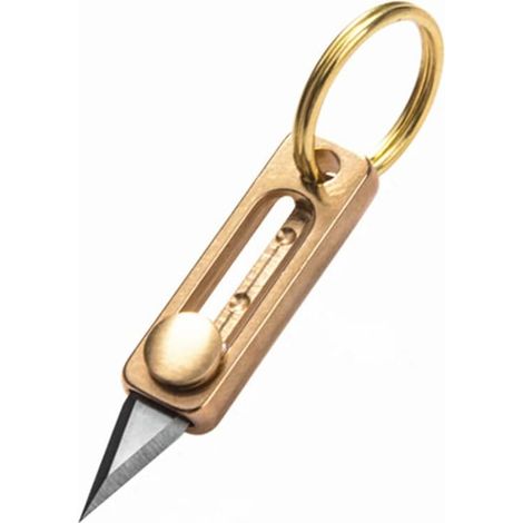 Set Mit 3 Ultrakompakten Messing-universalmessern, Mini-edc-messer Mit Dosenöffner Und Edelstahlklinge, Extrem Tragbar Und Kompakt