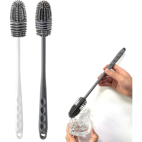 Set Mit 2 Flaschenbürsten, Spülbürsten Mit Silikonköpfen, Reinigungsbürsten, Flaschenreinigungsbürste