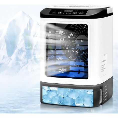 Persönlicher Luftkühler, Mini-klimaanlage Mit Ventilator, 3-stufigem Farbigem Led-licht, Klein Mit Nebelfunktion, Verdunstungsluftkühler Für Schlafzimmer, Büro Und Camping