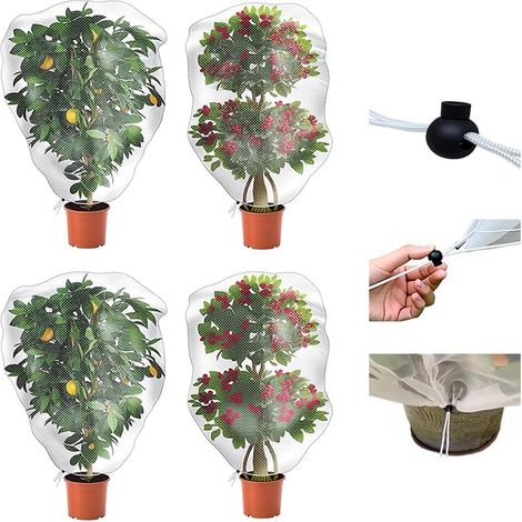 Vogelschutznetz Für Gärten, Pflanzenschutznetz Mit Kordelzug (0,8 X 1 M), Gartennetz Für Tomaten, Zitrusbäume, Blaubeeren, Schützt Obst, Gemüse Und Blumen Vor Vögeln