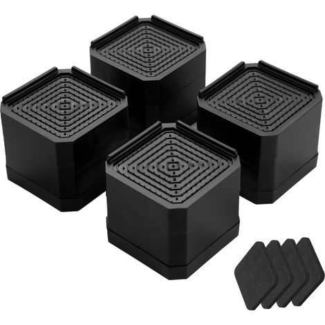 4er-set Bettbeinerhöhungen, Möbel- Und Bettbeinerhöhungen, Verstellbar Von 7,5 Bis 11 Cm, Rutschfest Und Stoßdämpfend, Für Sofa, Bett, Tisch, Kühlschrank, Waschmaschine, Bis 1800 Kg