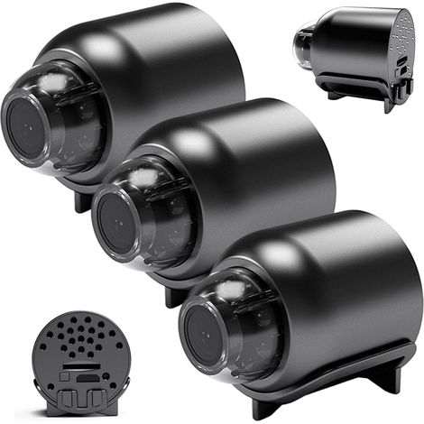 3er-pack Mini-überwachungskameras (1080p Hd, Wlan, Nachtsicht, Weitwinkelobjektiv, Videowiedergabe, App-steuerung)