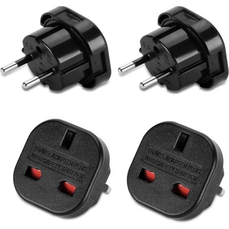 2er-pack Reiseadapter: Uk-stecker Auf Frankreich, Uk-stecker Auf Fr-adapter, Uk-typ-g-auf-typ-c-reiseadapter Für Deutschland, Irland, Niederlande, Polen, Schweden.