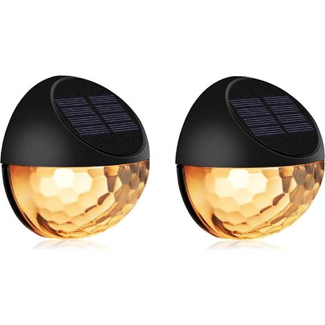 Solar-zaunleuchten, Ip65 Led-dekorations-solarwandleuchte Für Den Außenbereich, Wasserdichte Kabellose Außenleuchten Für Zaun Und Terrasse (farbe: 2 Stück)