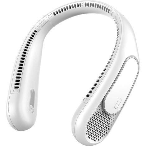 Wiederaufladbarer Nackenventilator Mit 6000 Mah Kapazität Und 4 Geschwindigkeitsstufen, Usb-anschluss, Geschenkidee Für Männer Und Frauen, Für Den Innen- Und Außenbereich Auf Reisen (weiß)