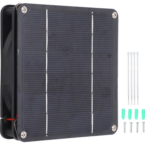 20-w-solarventilator-set Mit Monokristallinem Solarpanel, Abluftventilator-set Für Den Außenbereich, Reisen, Gewächshaus, Schwarz