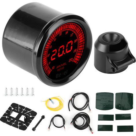 Kraftstoff-luft-verhältnis-messgerät, 52 Mm, Schwarz, 7-farbiger Zeiger, Automatisches Kfz-instrumentenzubehör.