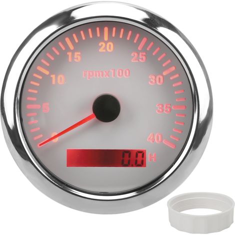 85 Mm Drehzahlmesser Mit 4000 U/min, Ip67 Wasserdicht, 7-farbige Hintergrundbeleuchtung, Für Auto, Boot, Wohnmobil, Yacht, Weiß.