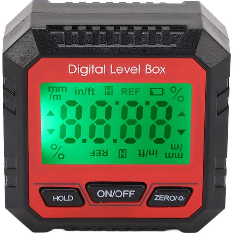 Digitale Wasserwaage Mit Relativmessmodus, Lcd-anzeige, Datensperre Und Neigungsmesser Für Maurermaschinen.