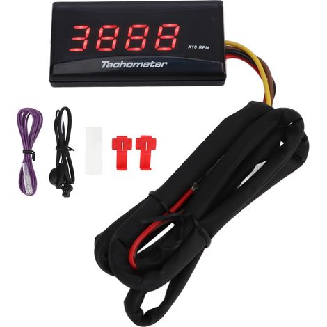 Motorrad-drehzahlmesser Dc 12v, Ultradünnes Lcd Mit Hintergrundbeleuchtung, Wasserdicht, Für Umbauten, Rot