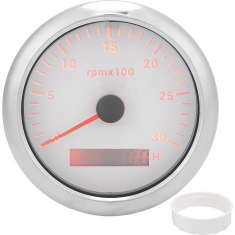 85mm Zeiger-drehzahlmesser 0-3000 U/min, Einstellbare 7-farbige Hintergrundbeleuchtung Für Auto, Boot, Motor, Generator, 932v Dc, Weiß.