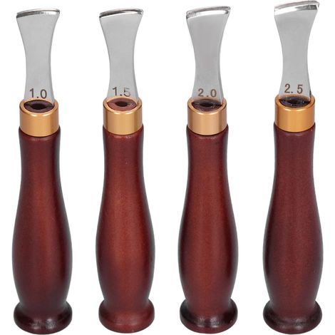 Lederkantenabschneider Mit Holzgriff, Professionelles Schneide- Und Bastelset, Sharps Craft Lederkantenschneider, Keens Kantenabschneider Für Heimwerker, 4-teilig.