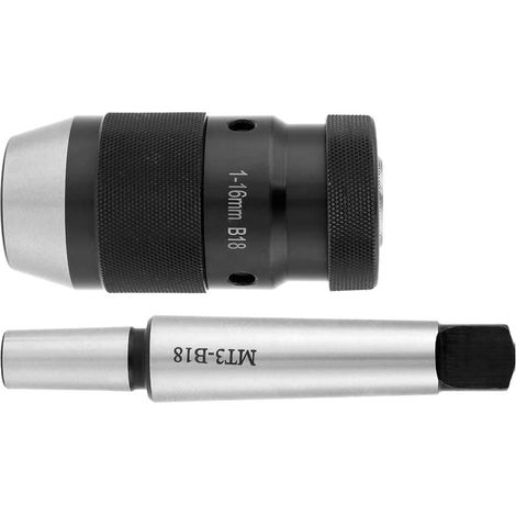 Schlüsselloses Drehfutter Aus Stahl, 1–16 Mm Spannweite, 45, Selbstspannend Mit Kegelwelle Mt3-b18