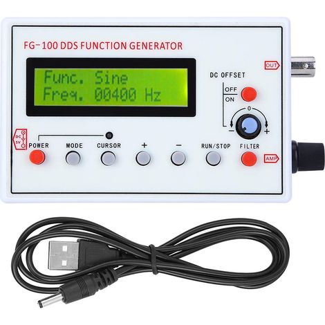 – Funktionsfähiger Dds-signalgenerator 1 Hz–500 Khz – Sinus-, Rechteck- Und Dreieckausgänge – Amplitude ±10 V – Für Elektronische Tests – Usb 1 Hz