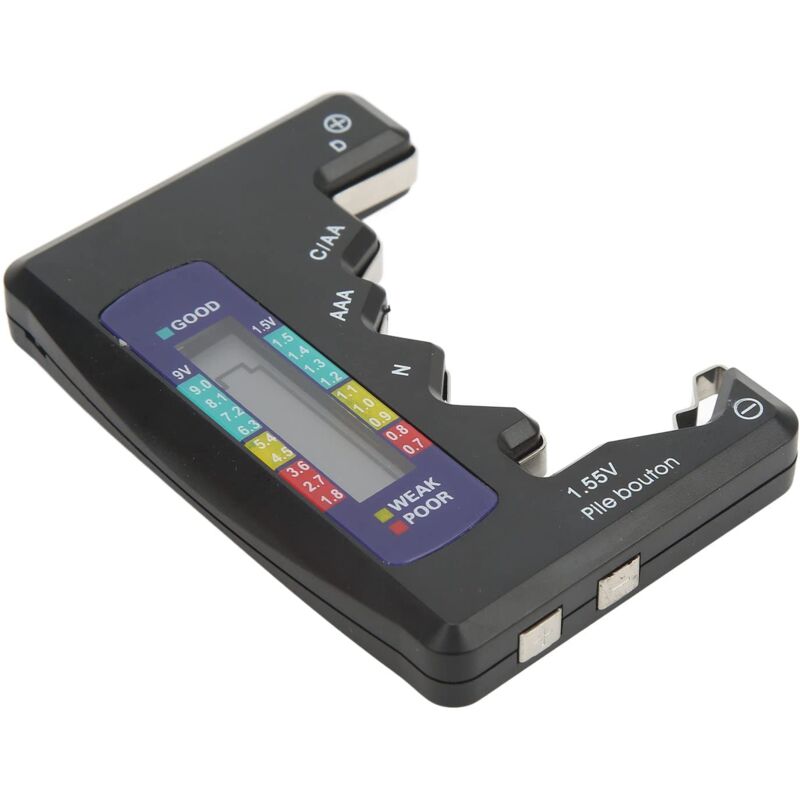 Universeller Digitaler Batteriekapazitätsmesser Dcn Aaa Aa 9v 1,5v Digitaler Knopfzellenanalysator Batteriekapazitätszellenanalysator Digitaler Batterietester (schwarz)