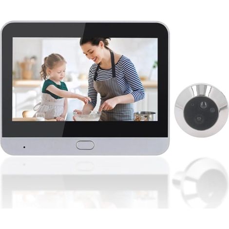 – Kabellose 1080p-türspionkamera – 4,3-zoll-hd-lcd-bildschirm – Infrarot-nachtsicht – Pir-bewegungsmelder – 120°-weitwinkel