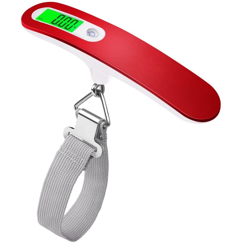 Elektronische Gepäckwaage, Tragbare Digitale Gepäckwaage, Max. 50 Kg/110 Lb (lb, G, Oz, Kg), Elektronische Waage Mit Hintergrundbeleuchtung/tara-funktion Für Reisen (rot)