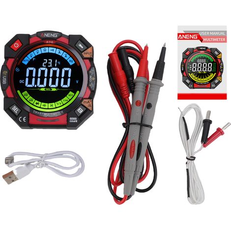 Digitales Multimeter, Ncv 6000-count-spannungsprüfer Mit Va-hintergrundbeleuchtetem Lcd-display, Datenhaltefunktion, Taschenlampe, Leitererkennung, Kapazitäts-tastverhältnisprüfung