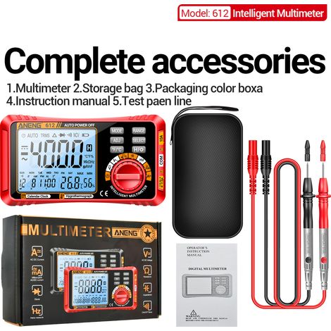 Digitales Multimeter Mit 4000 Messpunkten – Spannungs-/strom-/widerstandsmessgerät – 4 Mhz – Für Professionelle Elektriker
