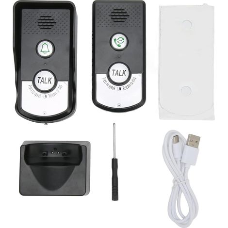 Drahtlose Gegensprechanlage, Ip54 Wasserdicht, Zwei-wege-funksprechanlage, 1000 M Reichweite, Funkklingel, Gegensprechanlage, Schwarz