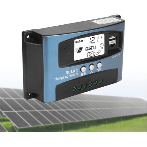 100-a-solar-laderegler, 12-v/24-v-mppt-solar-laderegler Mit Adaptiver Ladung, Lcd-bildschirm, Dual-usb-3-stufen-laderegler Für Solarmodule (100 A)