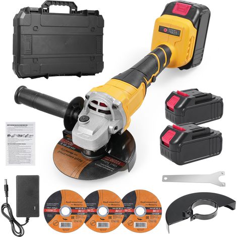 21-v-akku-winkelschleifer, 125-mm-winkelschleifer, 9000 U/min, Bürstenloser Winkelschleifer Mit Vibrationsdämpfendem Griff, Akku-winkelschleifer Mit Akkus