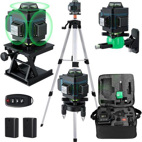 360° 4d 16-linien-laser-nivelliergerät, 3°-nivellierwerkzeug Mit Automatischer Nivellierungsfunktion Und Verstellbarem Stativ
