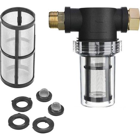 3/4"-gartenschlauchfilter Für Hochdruckreiniger-wasserzulauf, Inline-sedimentfilter, 40-mesh-sieb, 100-mesh-ergänzung