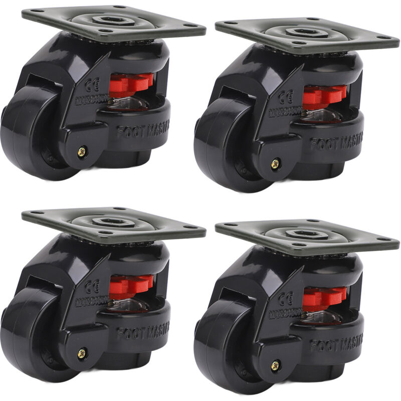 – 50-mm-lenkrollen – Tragkraft: 250 Kg – Strapazierfähiges Nylon Für Schwerlastgeräte – 360°-drehung – 4er-set (schwarz) – 7,3 Kg