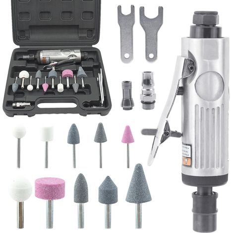 16-teiliges Druckluftschleifer-set, 25000 U/min Mini-druckluftschleifer Für Reifenreparatur Und Andere Anwendungen A