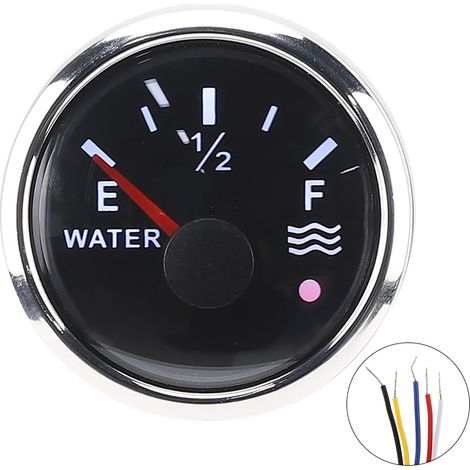 52-mm-/2-zoll-manometer Mit Alarm Für Den Maritimen Einsatz – 9–32 V Dc, 0–190 Ohm Europäischer Sensor, Zuverlässig Für Boote Und Wohnmobile (schwarz)