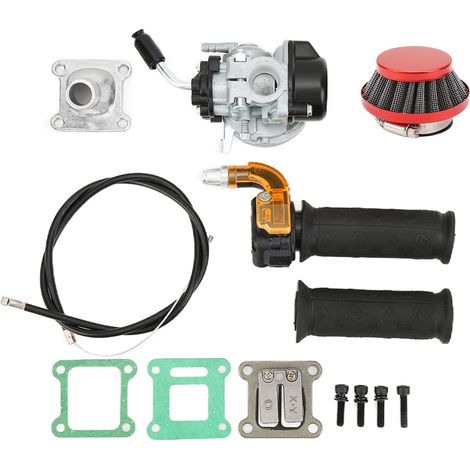 Gasgriff + Vergaser + Luftfilter, 0,7 Zoll Vergaser Luftfilter Gasgriff-kit Für 2-takt 47cc 49cc Mini Pocket Bike Quad Chopper Atv.
