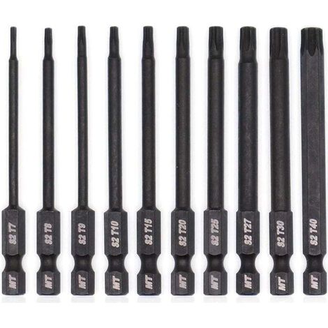 Aimoonsa Torx-bit-set Für Schraubendreher, Bohrmaschinen Und Schlagschrauber, Temperaturbeständig, Fortschrittliche Wärmebehandlung, Phosphatbeschichtung, 8 Cm, 10-teilig