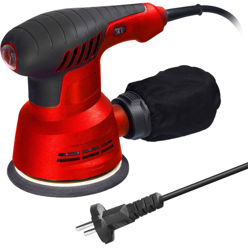 Exzenterschleifer – 300 W Mit Einstellbarer Drehzahl – Von 5.000 Bis 12.000 U/min (max.), 6 Variable Geschwindigkeitsstufen, 125-mm-schleifteller