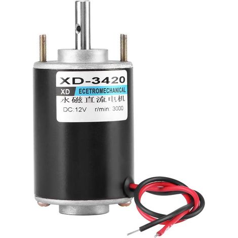 Xd-3420 12v/24v 30w Elektromotor Mit Getriebe, 360°-drehung, Permanentmagnet, Reversibel, Hohe Drehzahl, Geräuscharm, Für Diy-generatoren (12v)