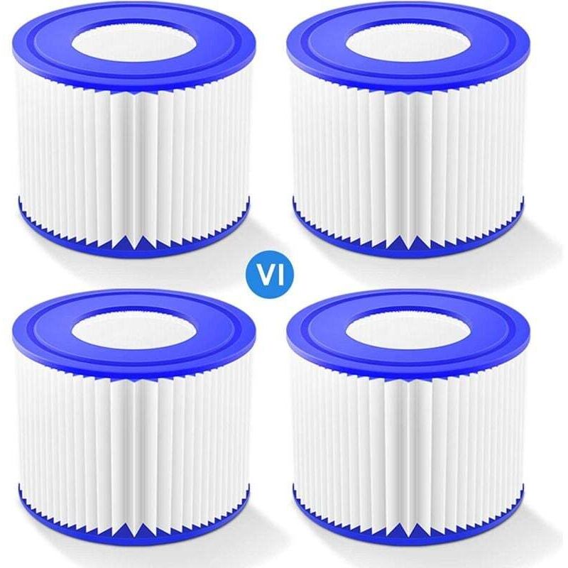 Enowelir 4er-set Vi-filter Für Whirlpools, Vi-filterkartuschen Für Poolfilter, Vi-filterkartuschen – Kompatibel Mit Bestway 58323e, Coleman Saluspa 90427e Und Lay-z-spa